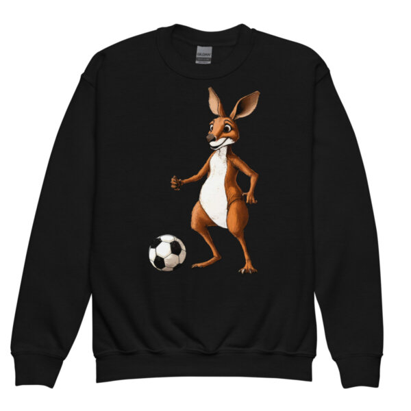 Kaenguru Fussball Kinder Pullover Schwarz