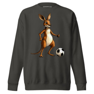 Kaengurus Fussball Maenner Pullover Vintage Schwarz