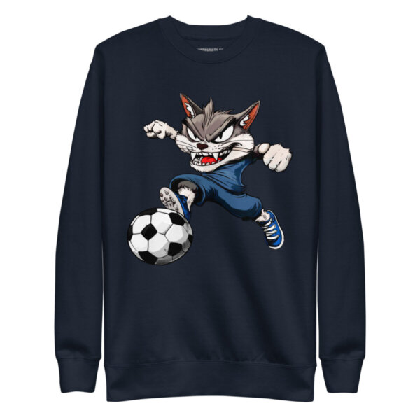 Katzen Fussballer Maenner Pullover Navy Blazer