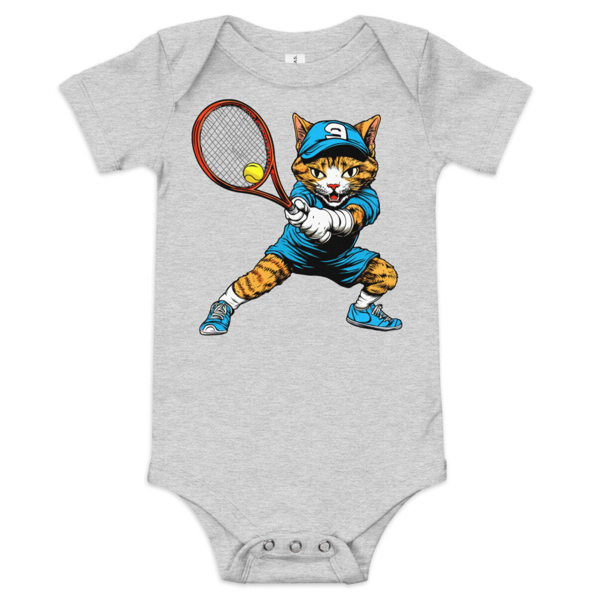 Katzen Tennis Babybody Athletisch Heather