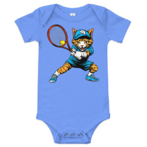 Katzen Tennis Babybody Heather Columbia Blau