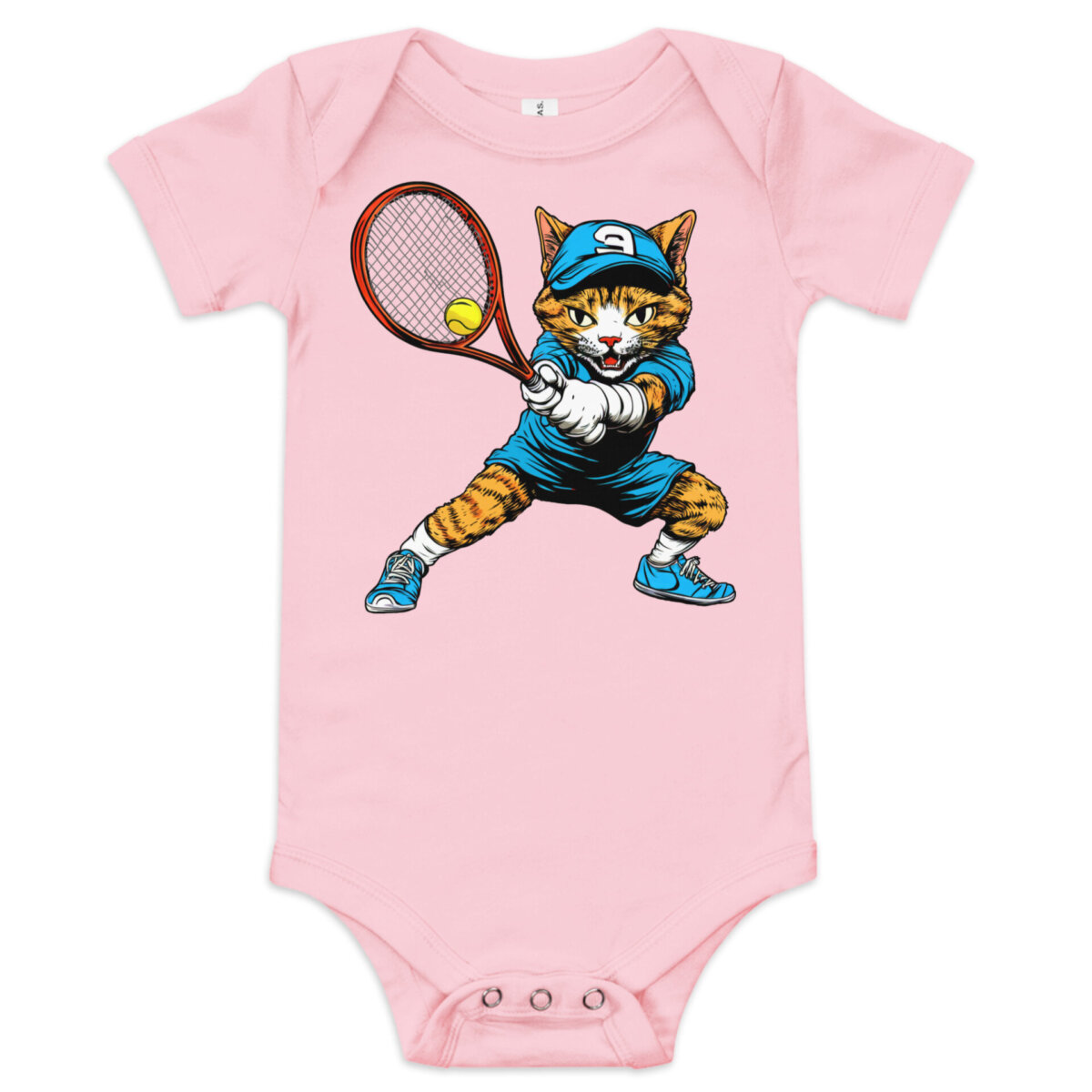 Katzen Tennis Babybody Pink