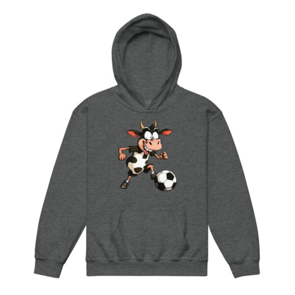 Kuh Fussball Kinder Kapuzenpulli Dunkles Heather