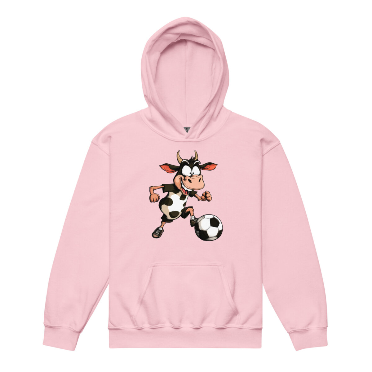 Kuh Fussball Kinder Kapuzenpulli Hellpink
