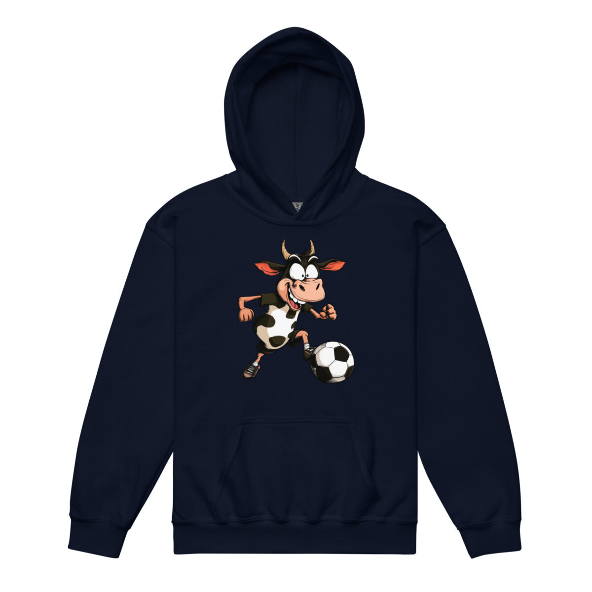 Kuh Fussball Kinder Kapuzenpulli Navy