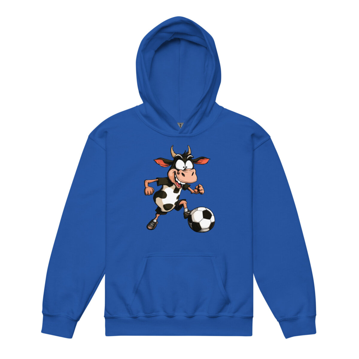 Kuh Fussball Kinder Kapuzenpulli Royal