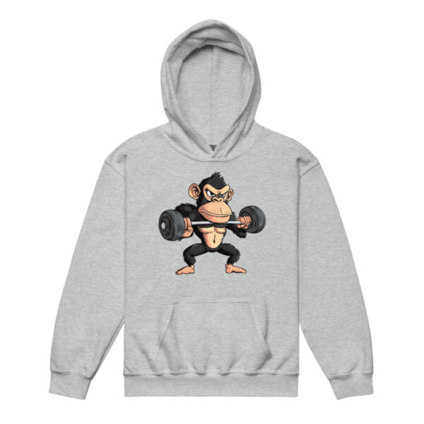 Lustiger Affe Kinder Kapuzenpulli Sportgrau