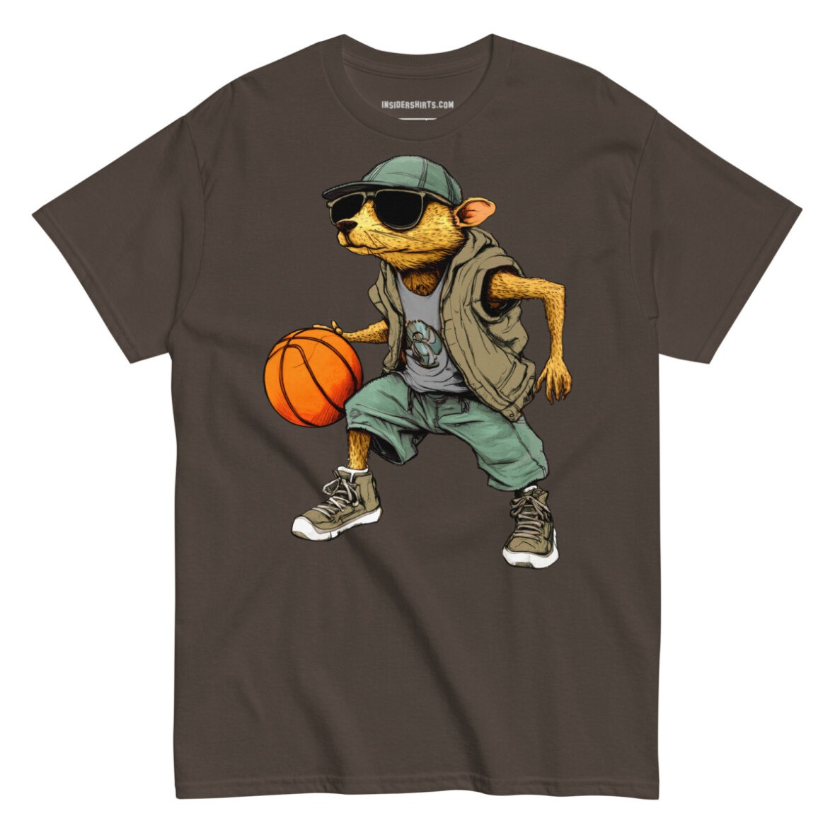 Maulwurf Basketballer Maenner T Shirt Dunkle Schokolade