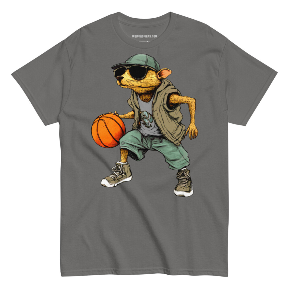 Maulwurf Basketballer Maenner T Shirt Holzkohle