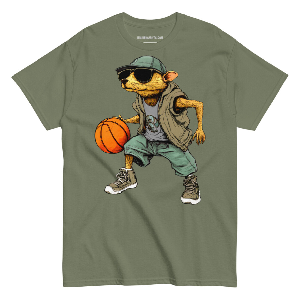 Maulwurf Basketballer Maenner T Shirt Militaergruen