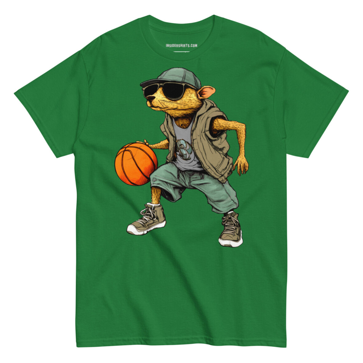 Maulwurf Basketballer Maenner T Shirt Turf Green