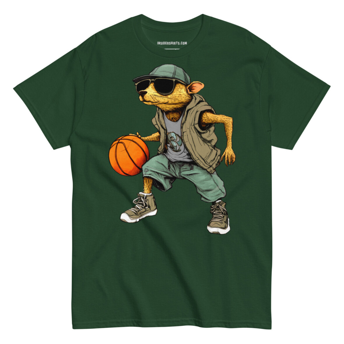 Maulwurf Basketballer Maenner T Shirt Waldgruen