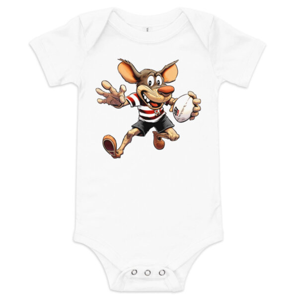 Maus Rugby Babybody Weiss
