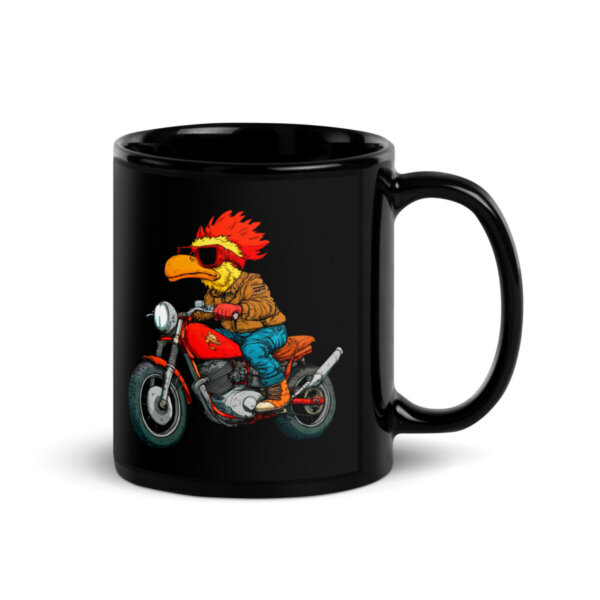 Motorrad Huhn Tasse Schwarz