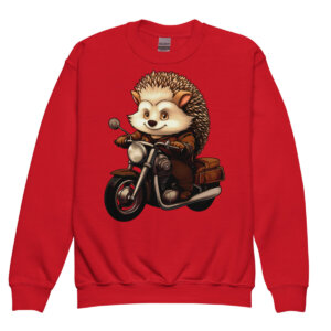 Motorrad Igel Kinder Pullover Rot