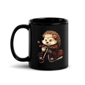Motorrad Igel Tasse Schwarz