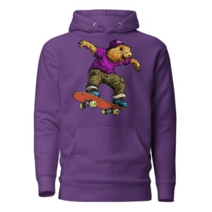 Murmeltier Skateboarder Frauen Kapuzenpulli Lila