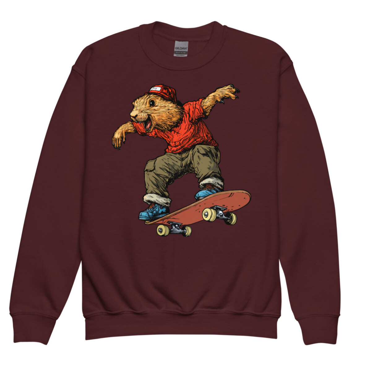 Murmeltiere Skater Kinder Pullover Kastanienbraun