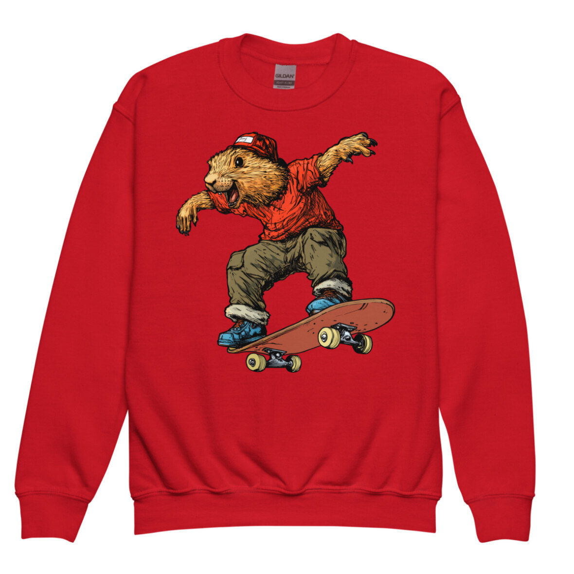 Murmeltiere Skater Kinder Pullover Rot