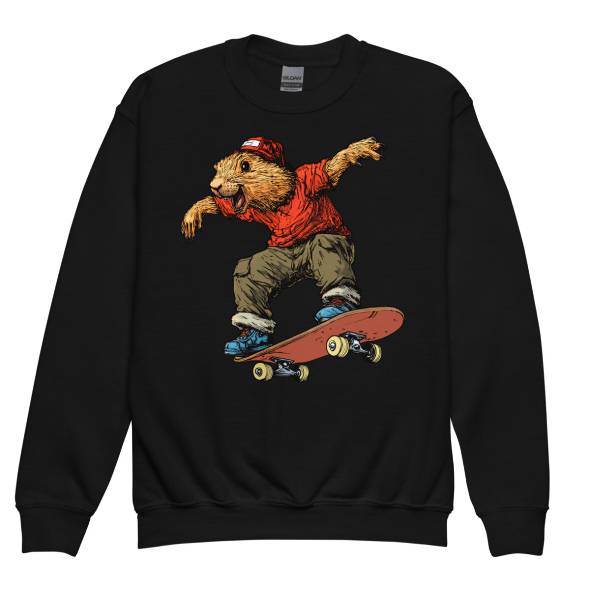 Murmeltiere Skater Kinder Pullover Schwarz
