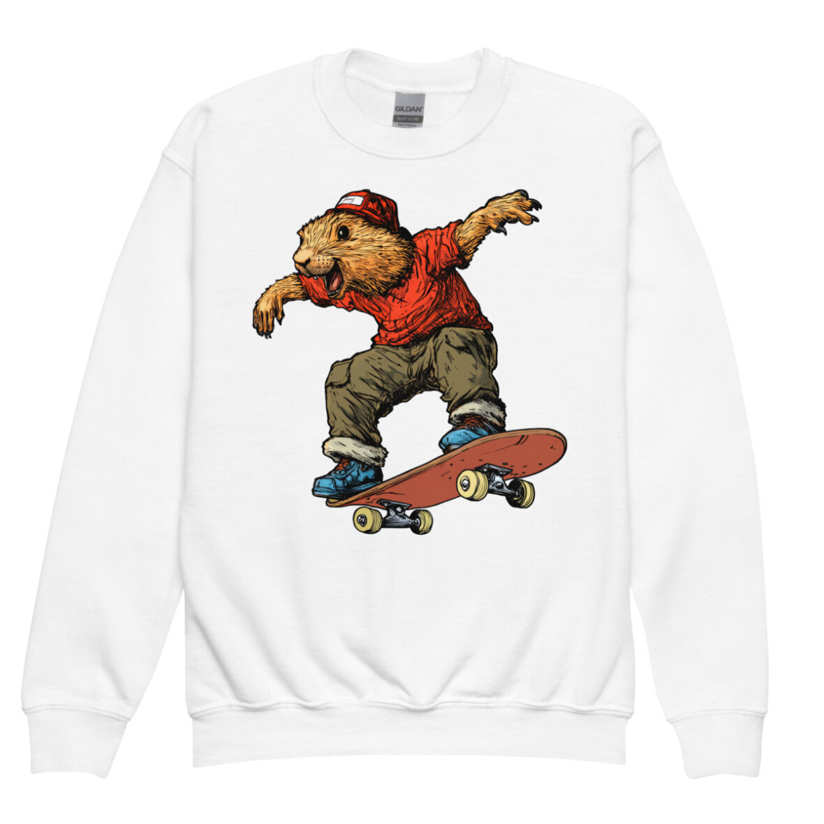 Murmeltiere Skater Kinder Pullover Weiss