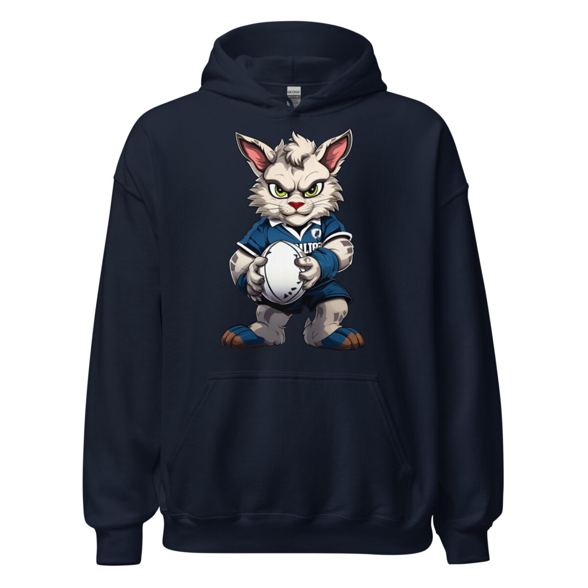 Rugby Cat Maenner Kapuzenpulli Navy