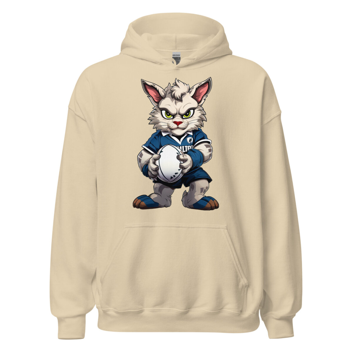 Rugby Cat Maenner Kapuzenpulli Sand