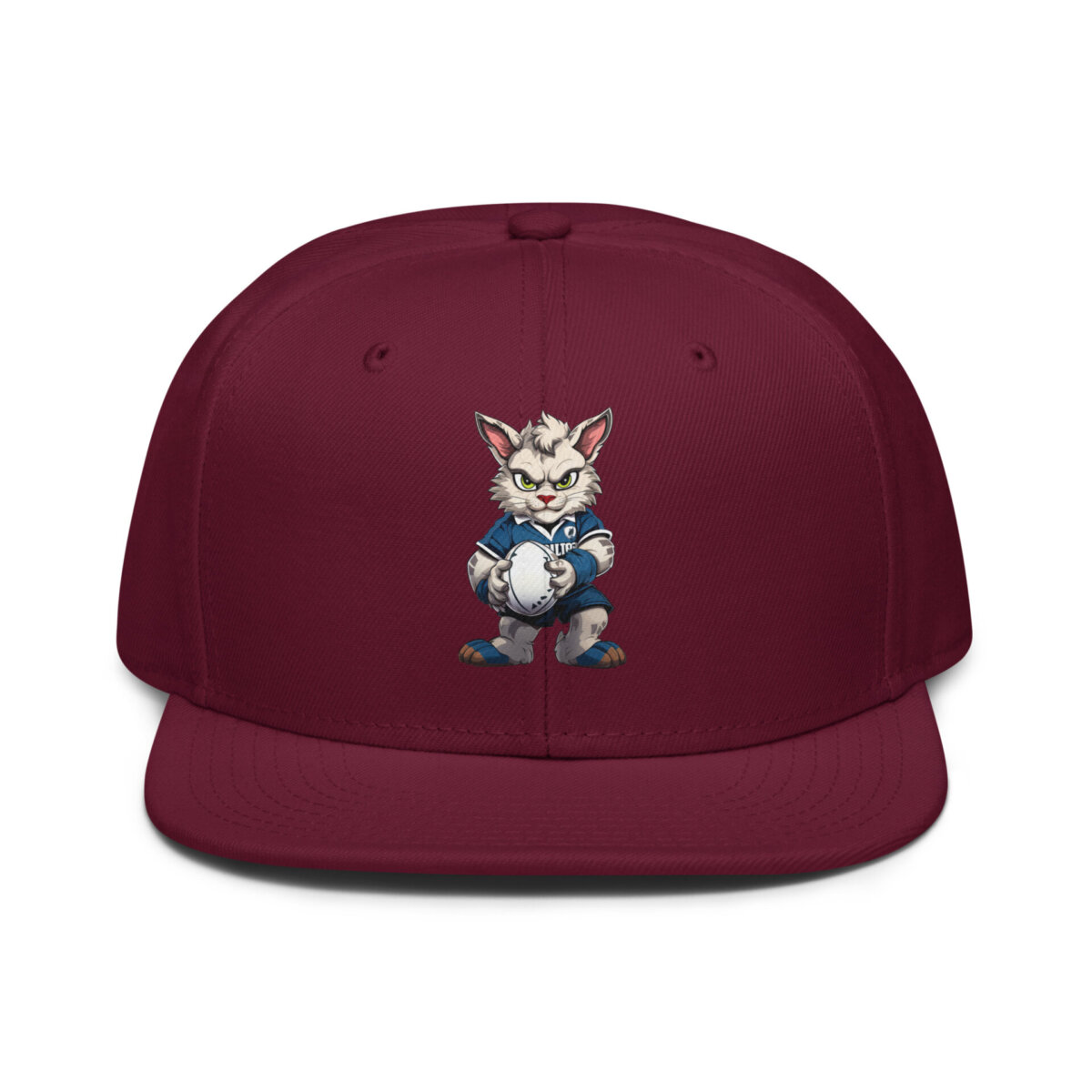 Rugby Cat Snapback Cap Burgunder Kastanienbraun