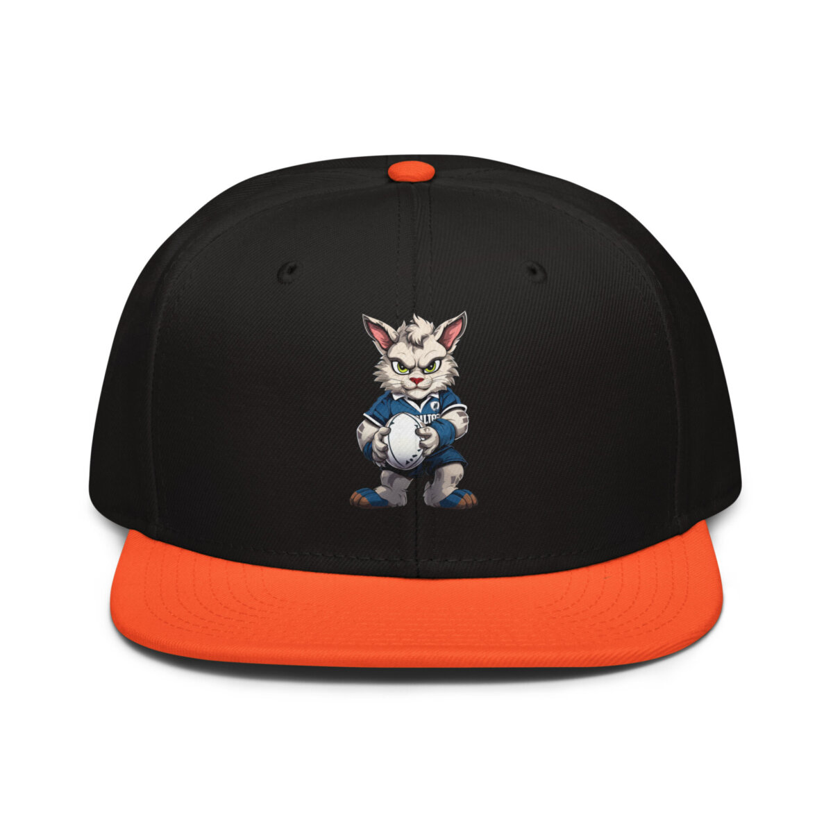 Rugby Cat Snapback Cap Orange Schwarz Schwarz