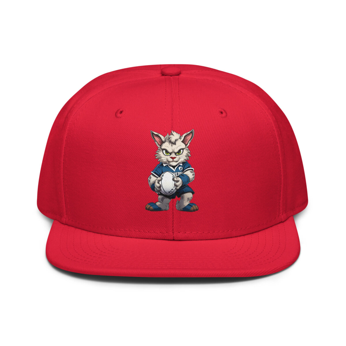 Rugby Cat Snapback Cap Rot