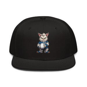 Rugby Cat Snapback Cap Schwarz