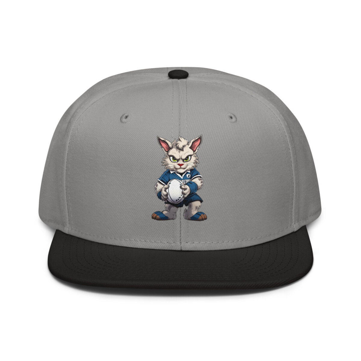 Rugby Cat Snapback Cap Schwarz Grau Grau