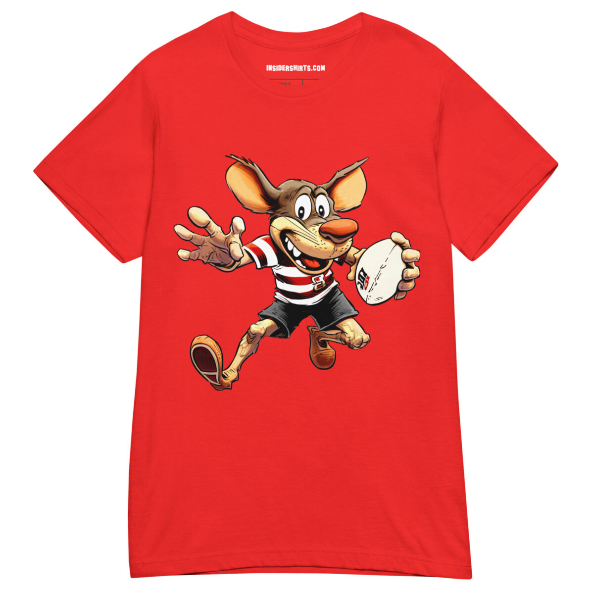 Rugby Maus Frauen T Shirt Rot