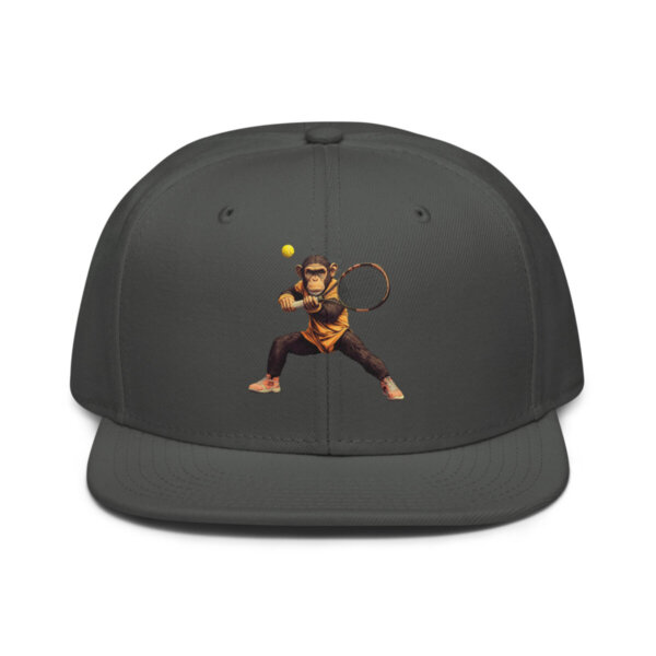 Schimpansen Tennis Snapback Cap Anthrazitgrau