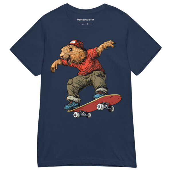 Skater Murmeltier Frauen T Shirt Navy