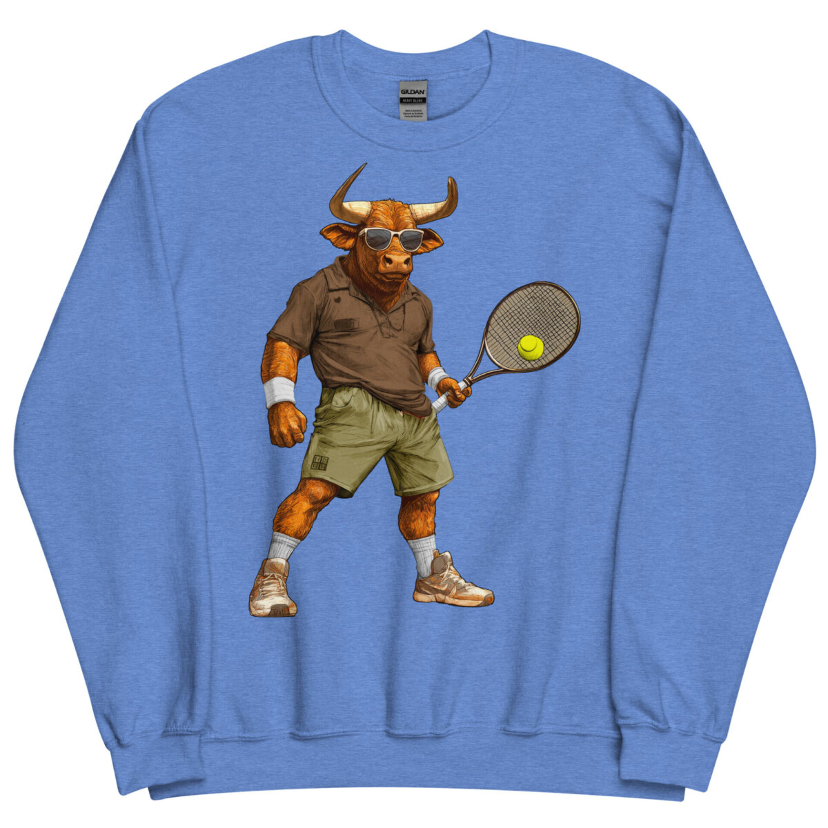 Stier Tennisspieler Maenner Pullover Heather Deep Royal
