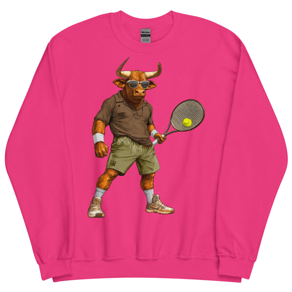 Stier Tennisspieler Maenner Pullover Helikonie