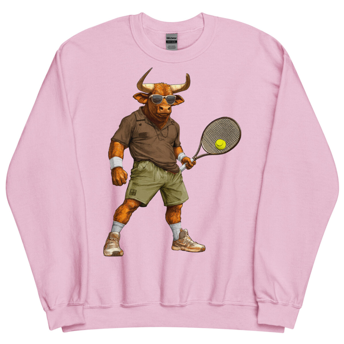 Stier Tennisspieler Maenner Pullover Hellpink