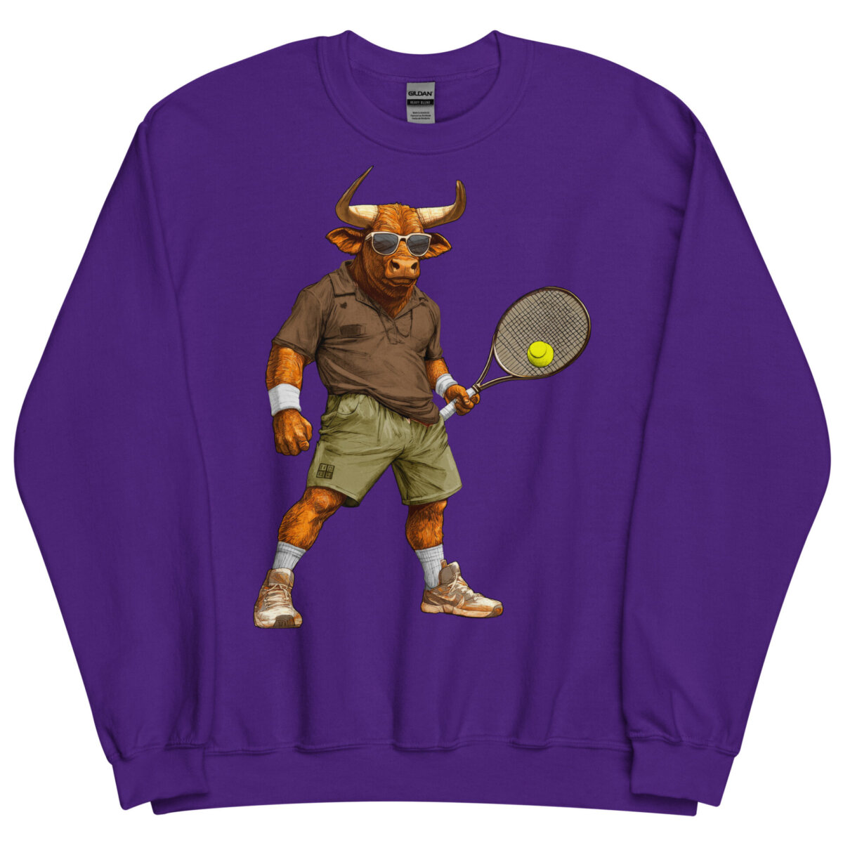 Stier Tennisspieler Maenner Pullover Lila