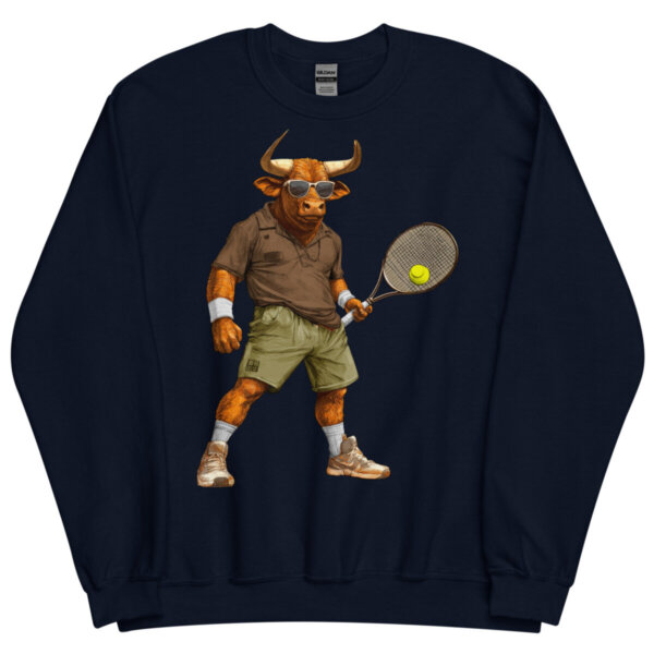 Stier Tennisspieler Maenner Pullover Navy