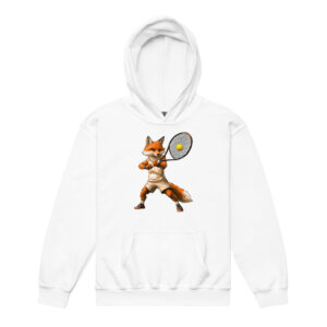 Tennis Fuchs Kinder Kapuzenpulli Weiss