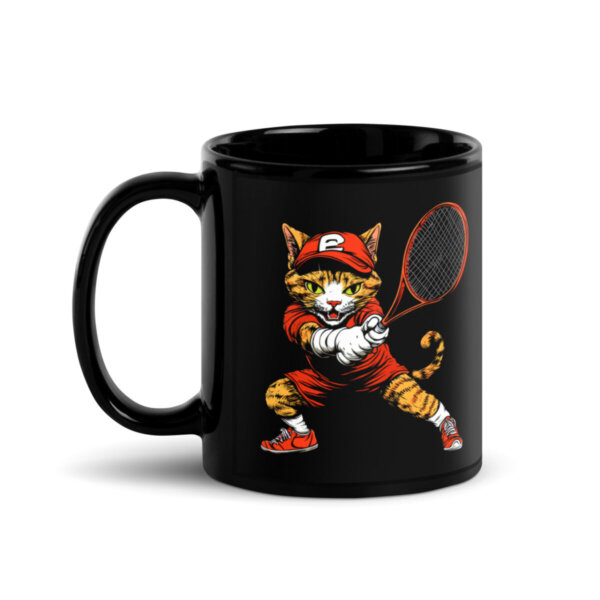 Tennis Katzen Tasse Schwarz