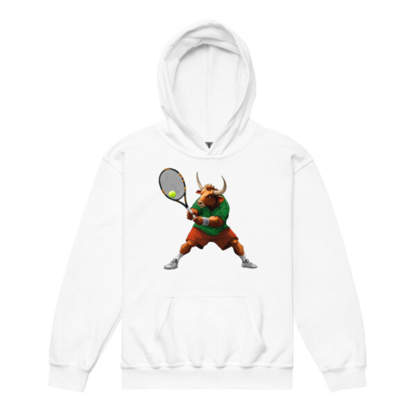 Tennis Stiere Kinder Kapuzenpulli Weiss