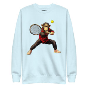 Tennisspieler Schimpanse Frauen Pullover Sky Blue